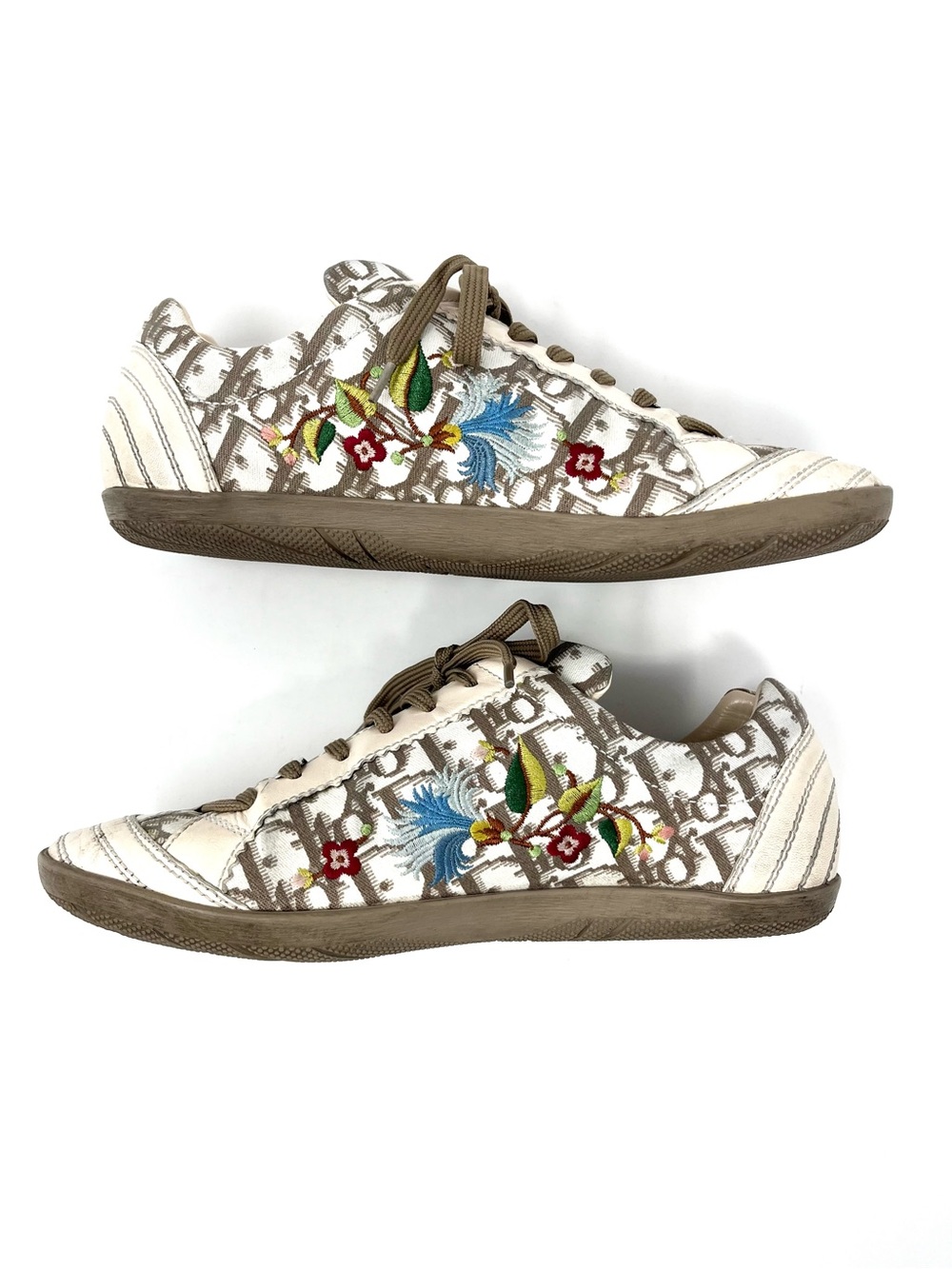 Vintage Christian Dior Galliano Oblique Logo Monogram Floral Sneakers 36.5 6.5 - Picture 3 of 11